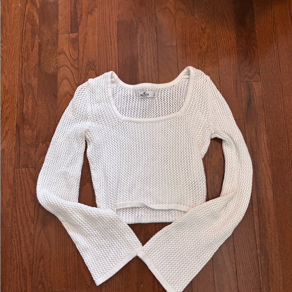 Hollister White Knit Long Sleeve Top